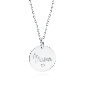 Lantisor argint cu banut gravat mama DiAmanti Z1944NR1-DIA (Argint 925‰ 2,2 g.)